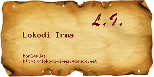 Lokodi Irma névjegykártya