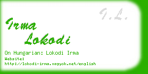 irma lokodi business card